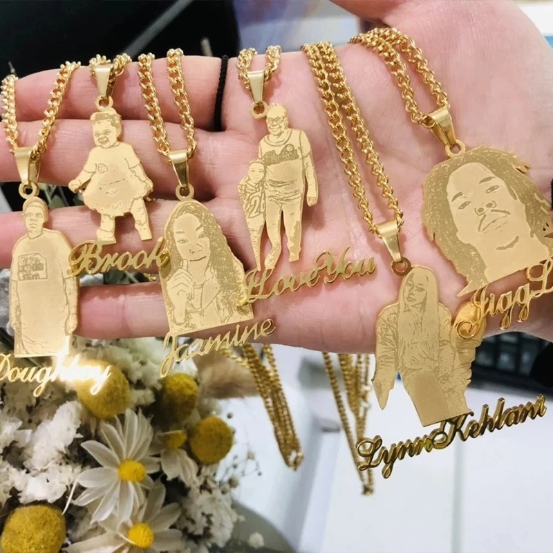 Interested Baby Name Necklace Stainless Steel Custom Cartoon Characters Nameplated Letter Number Necklaces+ Pendants Party Gift | Украшения