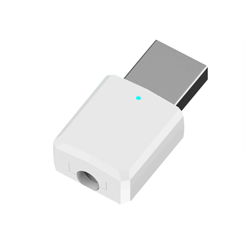 2 в 1 USB Bluetooth 5,0 передатчик приемник AUX 3,5 мм ТВ компьютер беспроводной адаптер - Цвет: white