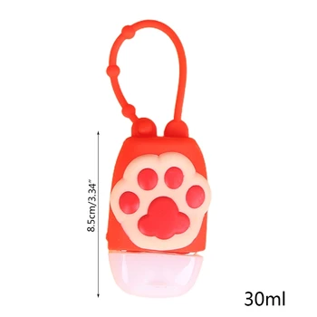 

20Pcs Oval Shape Empty Bottles with Cartoon Silicone Case Keychain Carriers 30ml Refillable Hand Sanitizer Containers