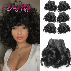 Short Natural Brazilian Weave Hair Bundles Ombre Human Hair Extensions T1B 30 Bouncy Curly Bundles 6 Bundles Curly Human Hair
