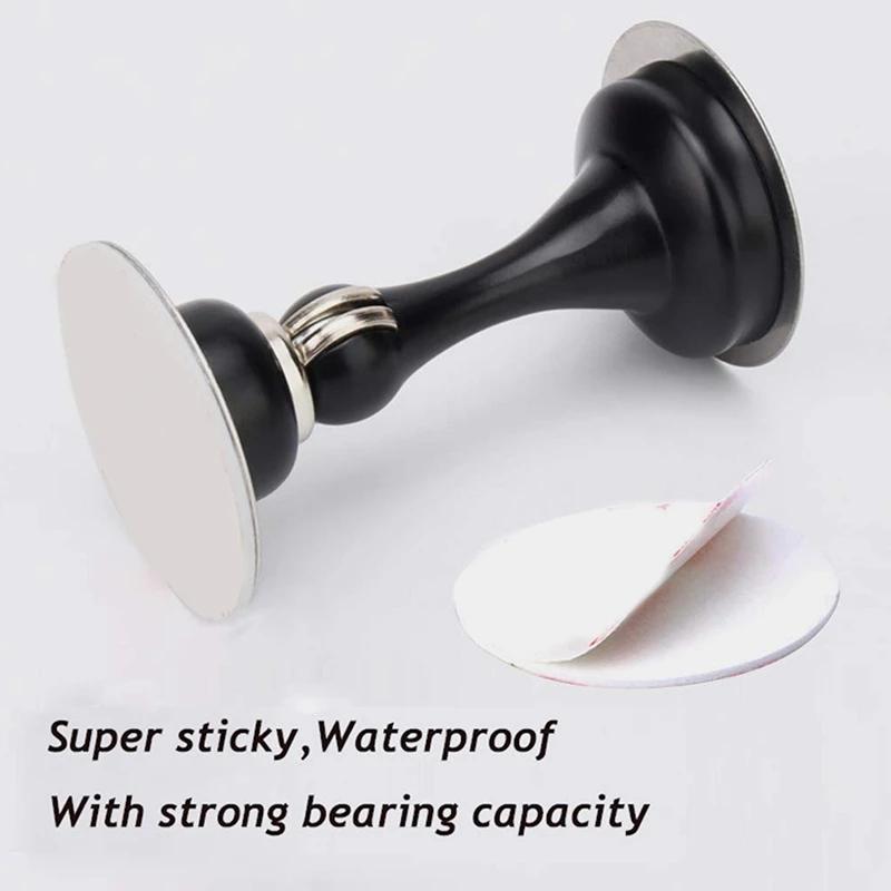 Door Stopper, 2 Pack Magnetic Door Stops, Door Catch Stainless Steel, No Need to Drill-Double-Sided Adhesive Tape, Keep Your Do
