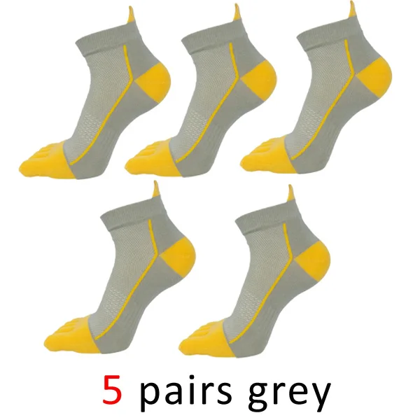 grey WHLYZ YW 5 пар/лот, хлопковые носки с пальцами для мужчин и мальчиков, для защиты лодыжки, носки с пятью пальцами, Компрессионные носки, крутые носки - Color: grey