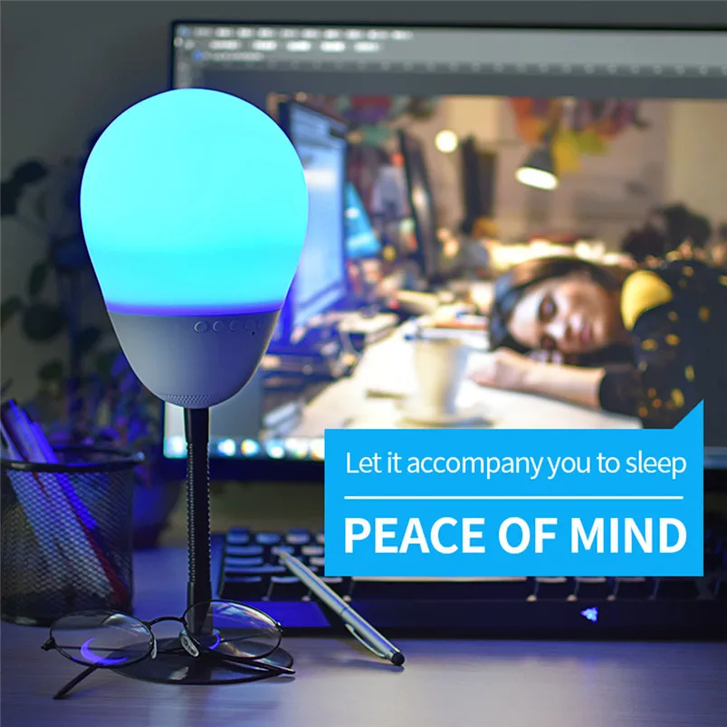 Bluetooth Audio Music LED Night Light Lamp Entertainment Funny Discoloration Decompression Toy Lamparas 40DEC2704