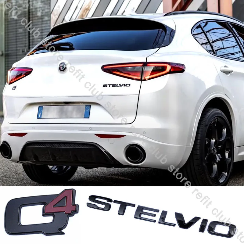 Черная наклейка Q4 STELVIO с логотипом автомобильного хвоста стильная эмблема s для