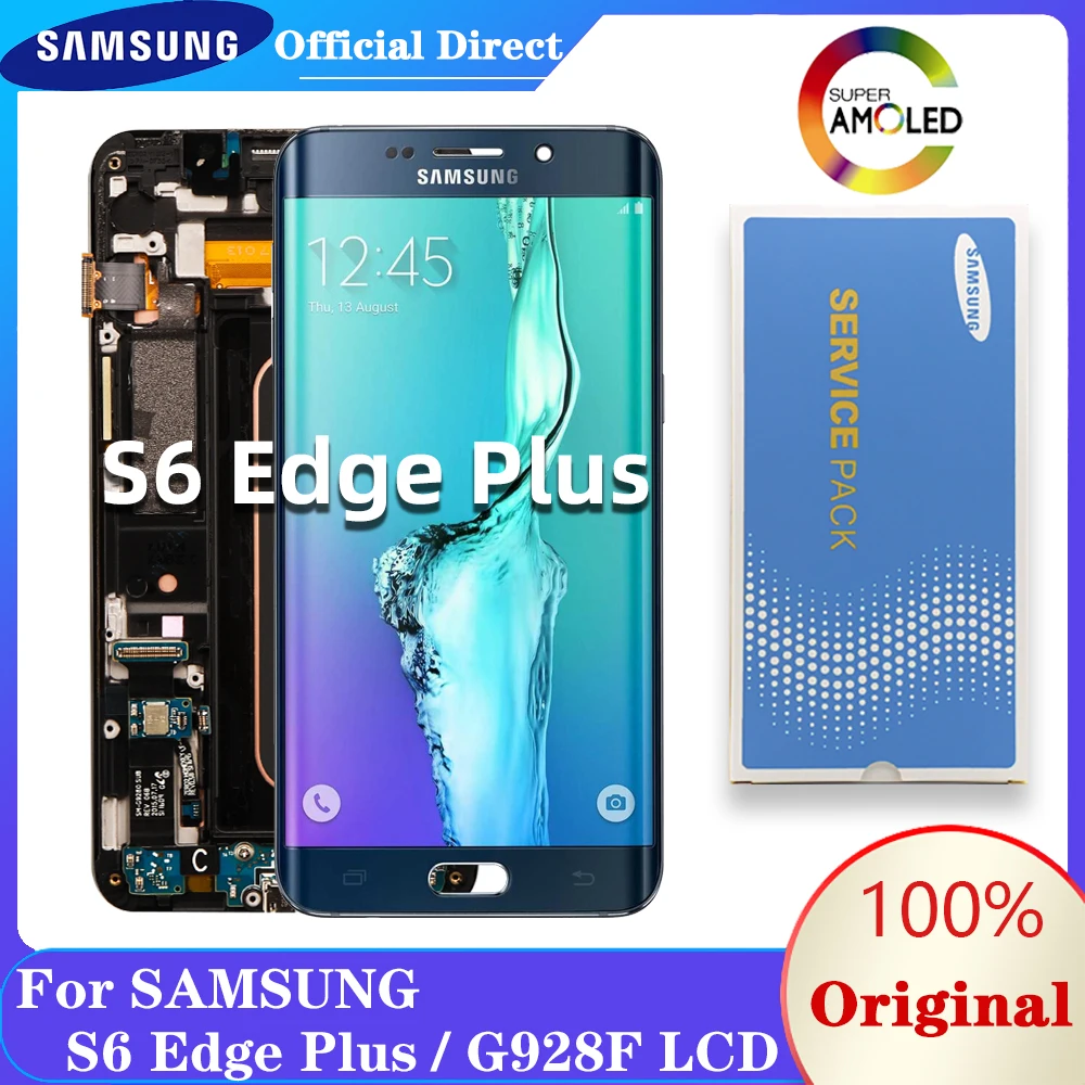 Super AMOLED 100% Original LCD Display Touch Screen Digitizer For Samsung Galaxy S6 Edge Plus G928 G928A G928F Repair Parts | Мобильные