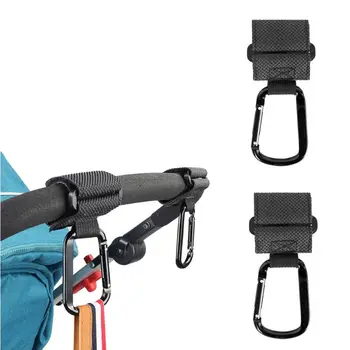 

Buggy Clips Shopping Bag & Changing Bag Holders for Pushchairs Pram & Stroller Organiser Set of 2 Black Universal Fit Hooks