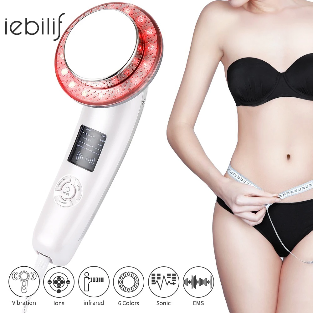 

6 in 1 LED Screen EMS Body Beauty Slimming Massager Ultrasound Cavitation Mechine Ance Removal Skin Whitening Skin Care Tools