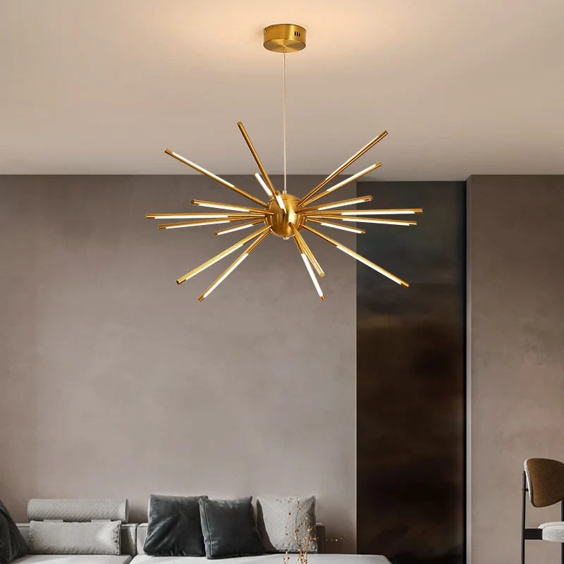 LED Chandeliers in the Loft Living Room Hall Modern Design Gold Dining Bedroom Branches Lighting Villa Hanging Suspension Lamp | Освещение