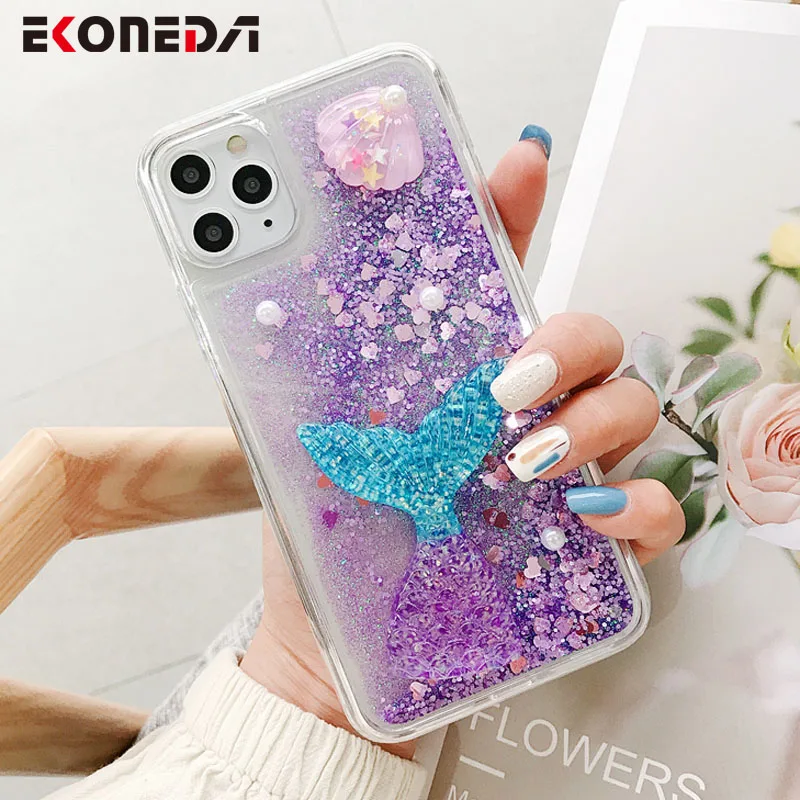 

EKONEDA Sea Shell Case For Samsung Galaxy S8 S9 S10 S20 Plus Ultra S10e Note 8 9 10 Pro A70 A71 A8 A9 A10 Liquid Glitter Case