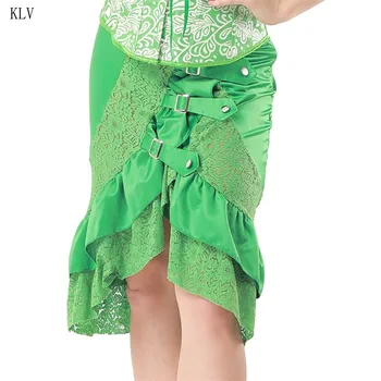 

Women's Black Lace Victoria Gothic Long Skirt steampunk for Halloween Party