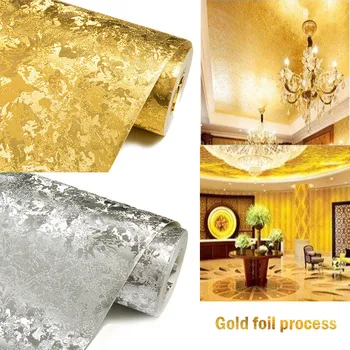 

Luxury Classic Gold Wallpaper Roll Bedroom Living Room Relief Damask Wall Paper Glitter Wallpapers Gold Foil papel de parede