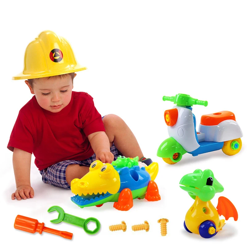 Hands-on assembly building block nut tool combination disassembly large cartoon animal cartoon car child boy educational toyJM52