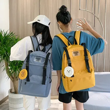 

2020 Backpack Women Backpack Fashion Women Shoulder Bag solid color School Bag For Teenage Girl Children Backpacks Travel Bag