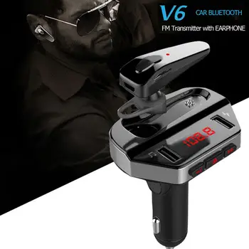 

V6 Vehicle MP3 Bluetooth Player Car Kit Hands free Wireless Bluetooth Vehicle Charged Headset Auto Replacement Parts
