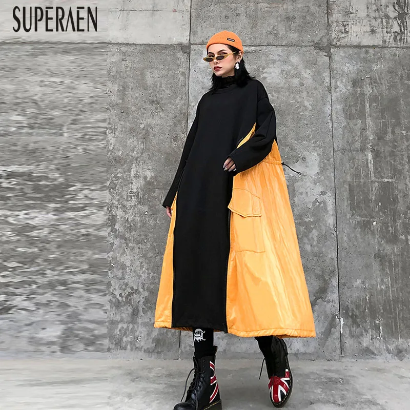SuperAen, Европа, плюс размер, женское длинное платье, весна, новое, дикое, хлопок, женское платье, модное, длинный рукав, женская одежда
