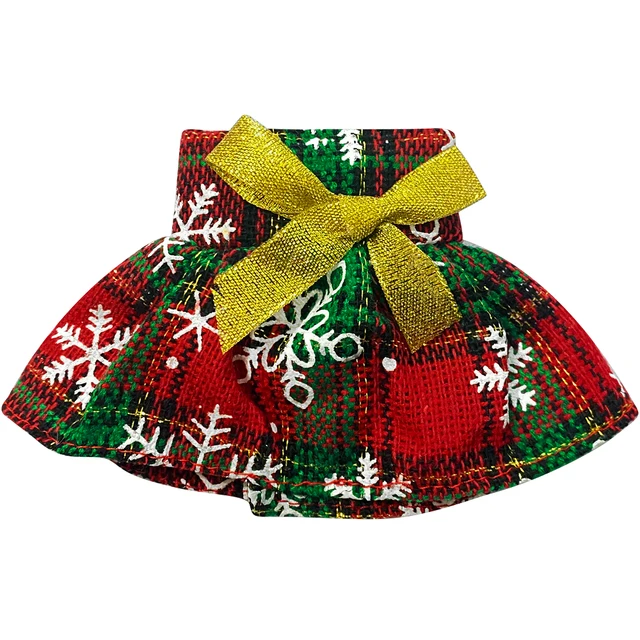 Christmas Elf Doll Fairy Red Clothes Bow Skirt Dress Toys For Children Accessories Christmas Gift Elves（No Doll）m29 Navy Blue