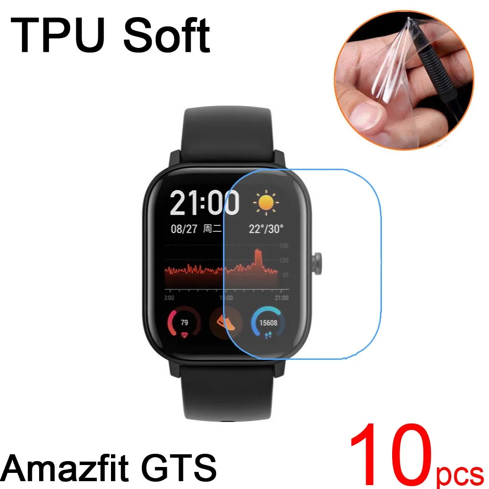 10 шт ультра чистый ТПУ Мягкий протектор экрана полное покрытие для Xiaomi Huami Amazfit GTS