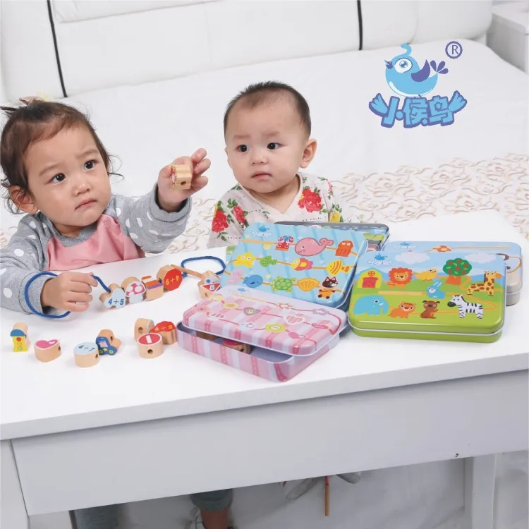 

Young CHILDREN'S Iron Box Educational Bead Toy Aged 1-2 Years Threading Beaded Bracelet GIRL'S And BOY'S 3-6-Year-Old Male Baby