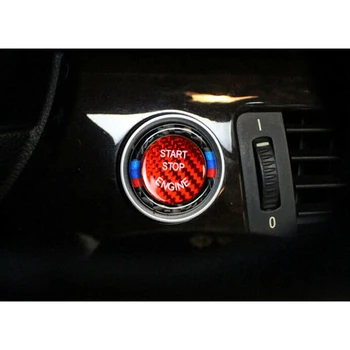

Carbon Fiber Engine Start Stop Switch Button Cover For BMW E90 E87 E60 E70 Z4 Car Interior Black Ring & Red Button Cover