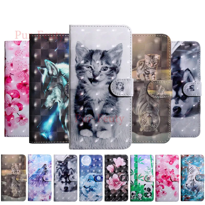 

Case For Xiaomi Mi A3 M1906F9SH Luxury Cat Wolf PU Leather Wallet Cartoon Flip Book Cover For Xiaomi Mi A3 MiA3 MA3 Etui Capinha