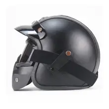 Винтажные разборные очки и рот фильтр Ретро Маска Половина открытый лицо мотоциклетные шлемы 3/4 кожаный шлем