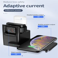 3 в 1 беспроводная Быстрая Зарядка Док-станция Подставка для Apple Watch для iphnoe X для Airpods 1 2 поколения наушники 2 Вт 3W 10 Вт