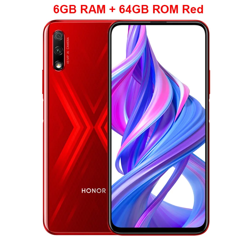 Original Honor 9X 4GB 64GB 128GB 48MP Dual Cameras GPU Kirin 710F Octa Core 6.59 inch FHD Full Screen Mobile Phone Smartphone - Цвет: Red 6GB 64GB