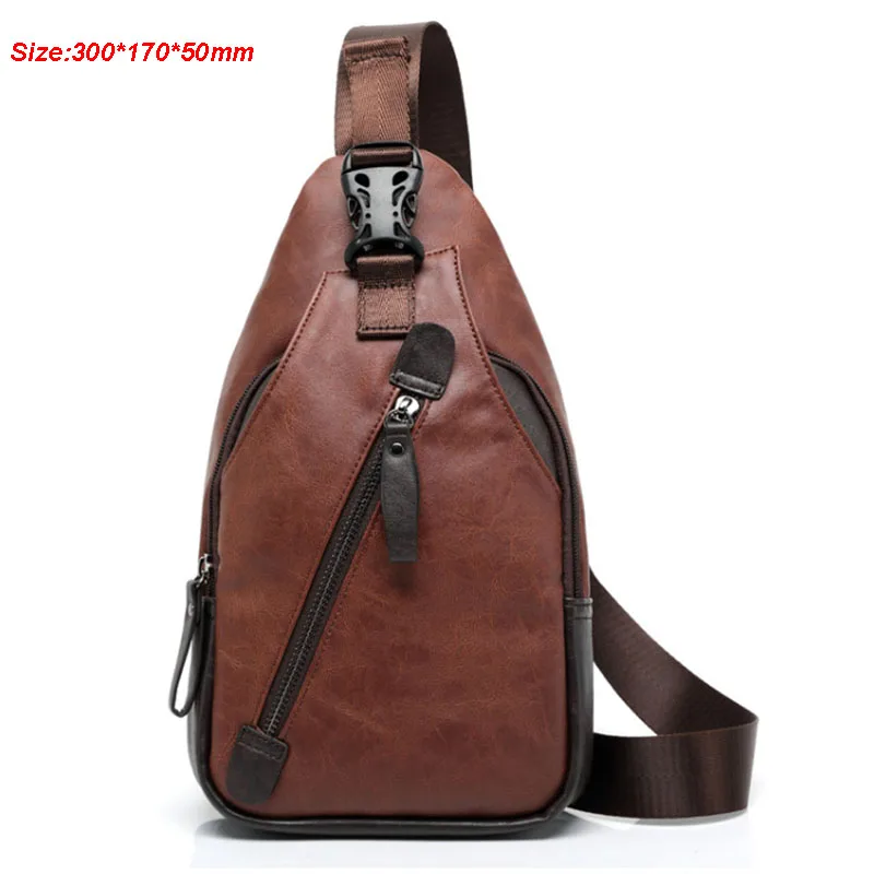 Новая мужская кожаная/нейлоновая Высококачественная сумка-мессенджер через плечо для путешествий, модная повседневная сумка-слинг, нагрудная сумка - Цвет: Brown