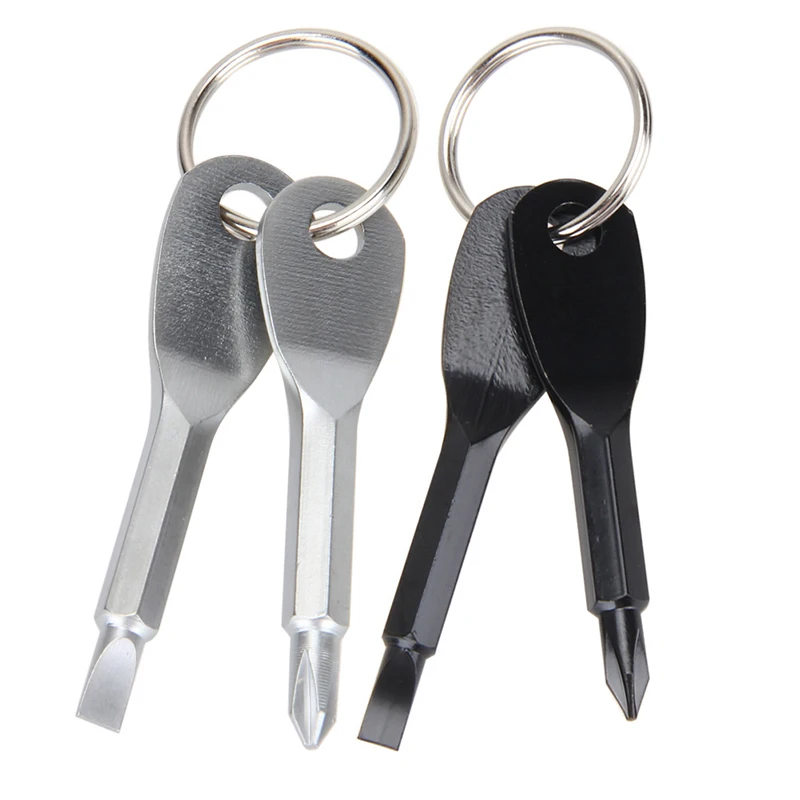 

Multi-purpose Pocket Tool EDC Screwdriver Set With Key Ring Keychain Stainless Steel Portable For Emergency Bike Repair Tools