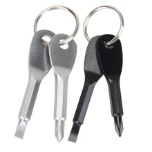 Multi-purpose Pocket Tool EDC Screwdriver Set With Key Ring Keychain Stainless Steel Portable For Emergency Bike Repair Tools