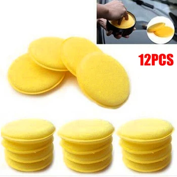 

12pcs Car Wax Polishing Waxing Foam Sponge Spray Pad Car Glass Cleaner Sponge 10*1.5cm Cleaning Tools Sponge