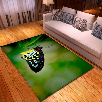 

Nordic Carpets Soft Flannel 3D Printed Butterfly Area Rugs Parlor Mat Rugs Anti-slip Large Rug Carpet for Living Room Decor