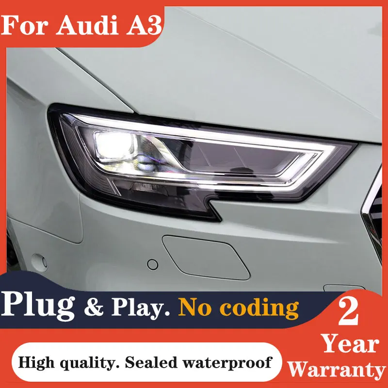 Car Styling For Audi A3 2017 2021 Headlights RS3 All LED head lamp LED