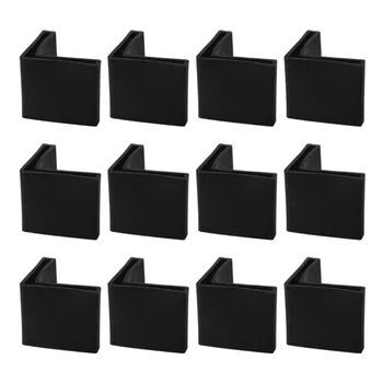 

Angle Iron Foot Pads L Shaped Plastic Furniture Leg Caps End Covers Floor Protector Black 12 Pcs