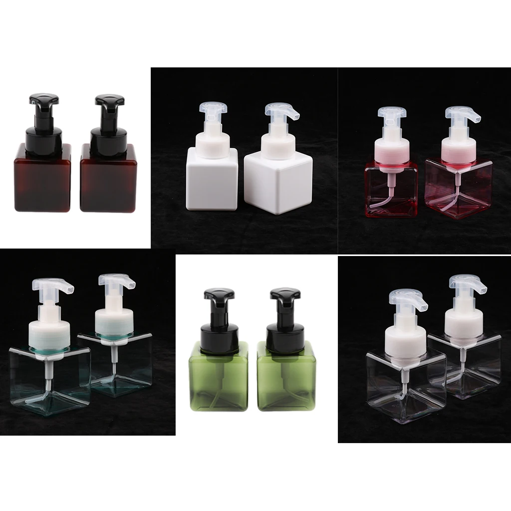 12 Pieces 250ML Square Plastic Foaming Soap Dispensers Mousse Foam Bottles, with Pumps
