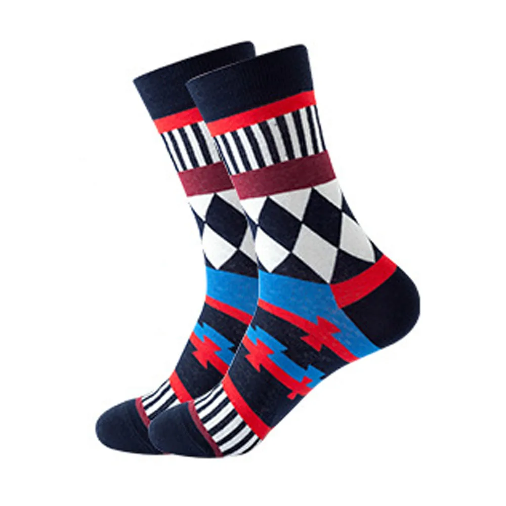 

5 Pairs Brand Quality Mens Socks Combed Cotton Colorful Happy Funny Sock Autumn Winter Warm Casual Long Men Compression Sock