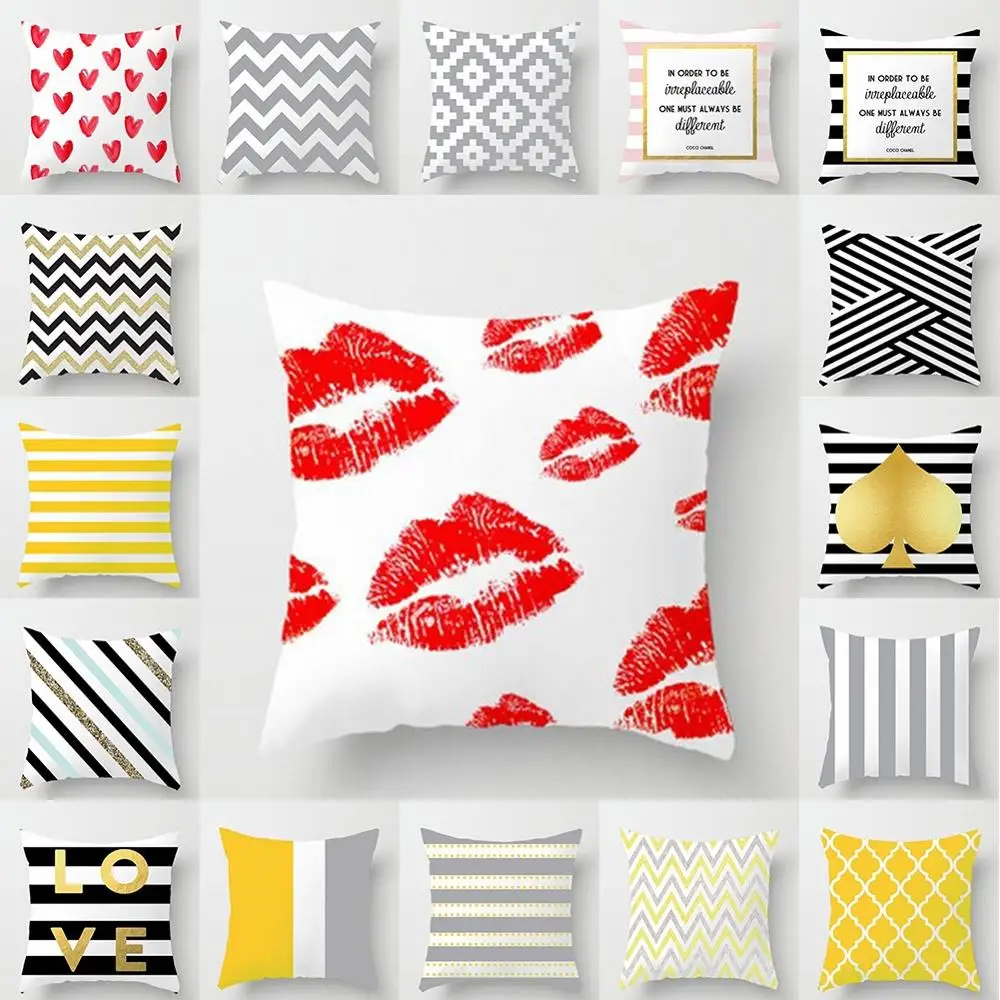 

40*40 cm Striped Decorative Pillowcases Office Sofa Super Soft Fabric Cushion Home Pillow Case Simple Fashion Home Decoration