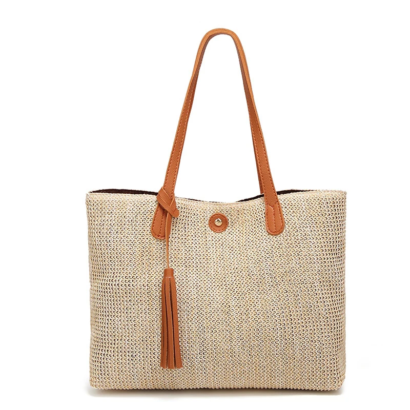 

Straw Shoulder Bag High Quality 2023 Brand Designer Women Tassel Handbags Ladies Casual Travel Bags Beach Bag sac a main femme