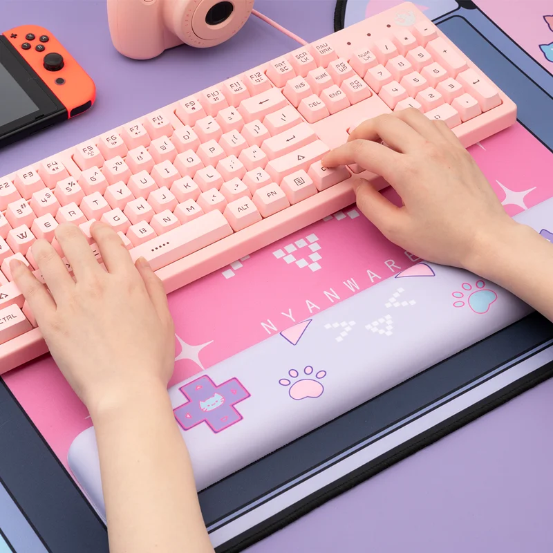 Jogos de Computador Bonito para a Menina Gato Bonito Orelhas Grande Mouse Almofada 80cm * 40cm Engrossar Não-deslizamento Rosa Menina Desenhos Animados Super - Image 2