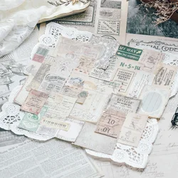 Nikier 28PCS Retro Coffee Stained Ticket Cloth Pattern Stickers Label Decorative DIY Diary Plan Scrapbooking Journal Stationery
