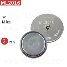 2 шт./лот ML2016 мл 3v литий-ионный аккумулятор литий-ионный Перезаряжаемые Монета Кнопка сотового телефона CMOS аккумулятор RTC батареи