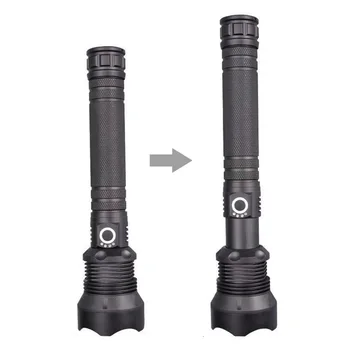 

Telescopic LED Flashlight Zoom Torch Light For Camping USB Rechargeable Waterproof 24.8*3.6*6cm