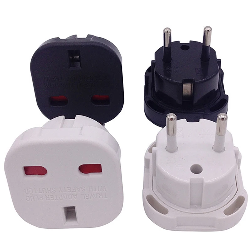 EU Plug Adapter 16A 10A UK to EU Travel Adapter Converter 2 Round Socket Universal Euro To UK AC Wall Socket Plug 4.0mm 1pcs plug adapter ac adapter