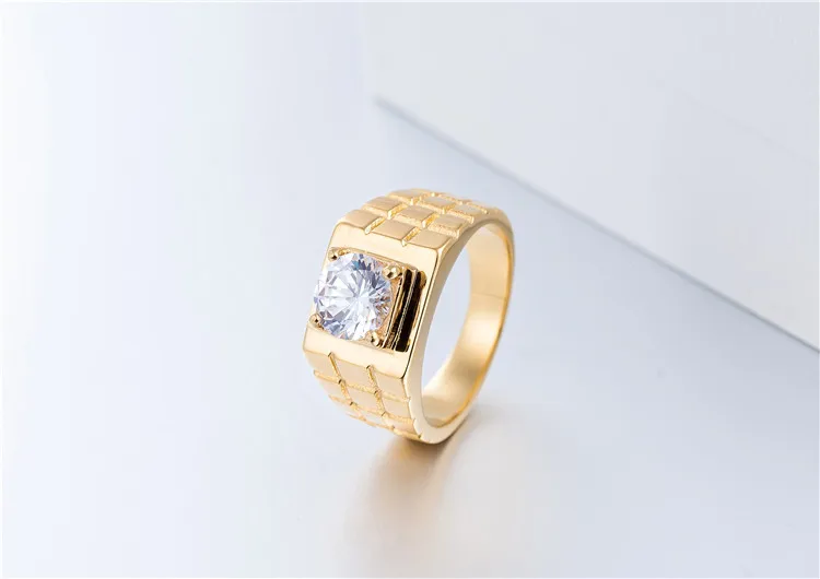 Fashion Gold Silver Color with zircon Stainless Steel Mens Rings For Boy and Boy Friendship Men Ring Simple Jewelry Ring Male