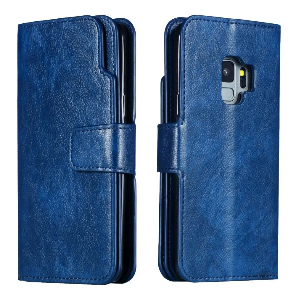 Blue L-FADUNT двухслойный чехол-бумажник для samsung Galaxy Note 10 Plus S10 S9 S8 S7 edge Learther защитный бампер - Цвет: Blue