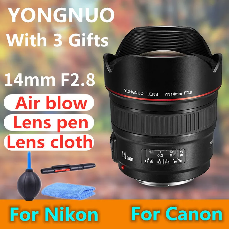 YONGNUO 14 мм F2.8 ультра широкоугольный основной объектив yn14 Автофокус AF MF