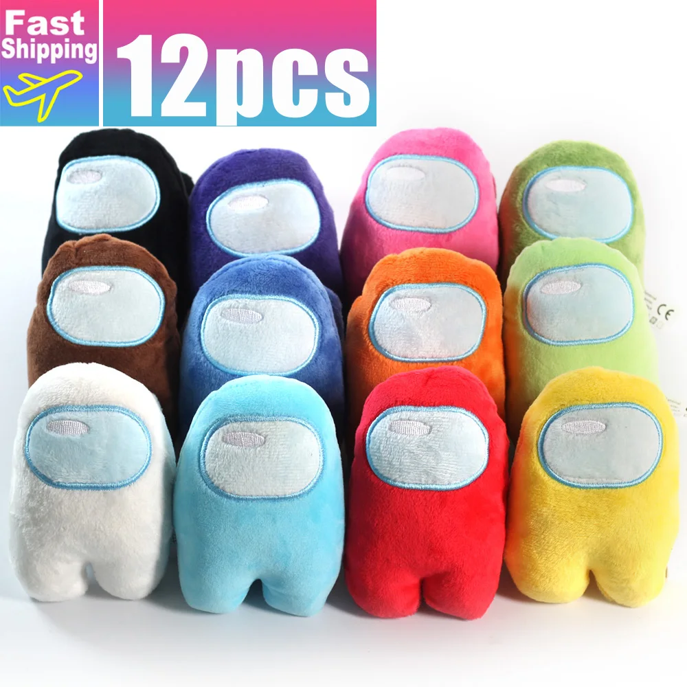 

12pcs Among Us Plush Among Us Game Soft Plush Toy With Music Kawaii Stuffed Doll Christmas Gift Cute Red Small Among Us Plushie