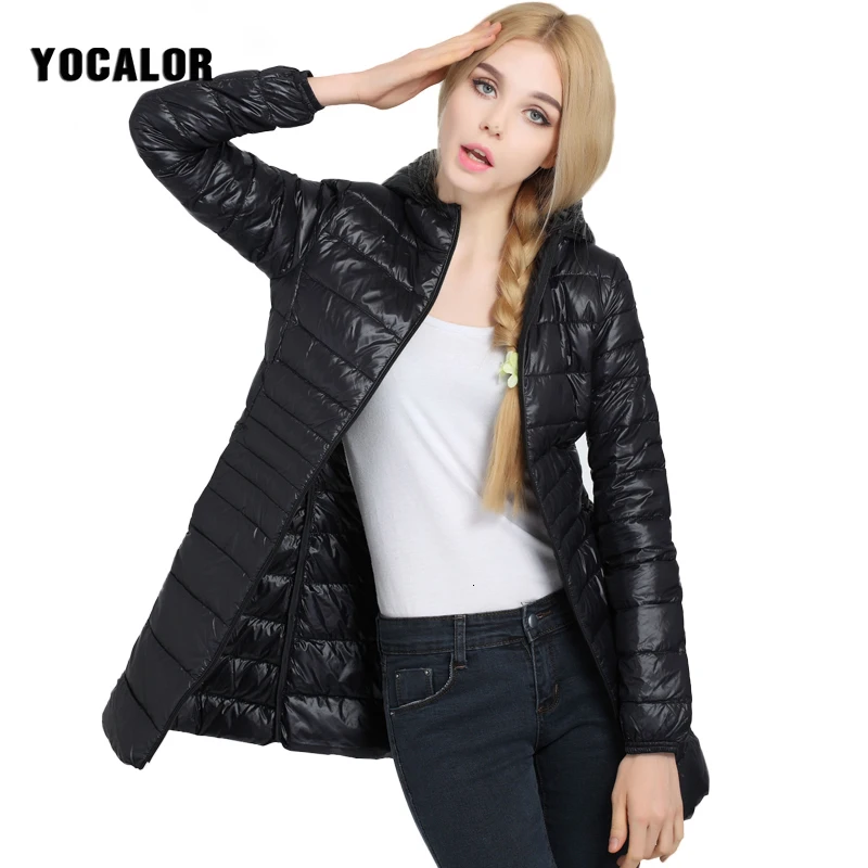 

7xl New Winter Ultralight 90% White Duck Down Coat Women Feather Outerwear Slim Hooded Long Down Parka Warm Coats Goose Feather