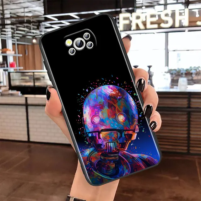 Star Wars Color Robot For Xiaomi Civi Poco X3 NFC X2 M3 M2 F2 F3 Pro C3 F1 A2 Lite Mix3 Play Soft Black Phone Case Style 03