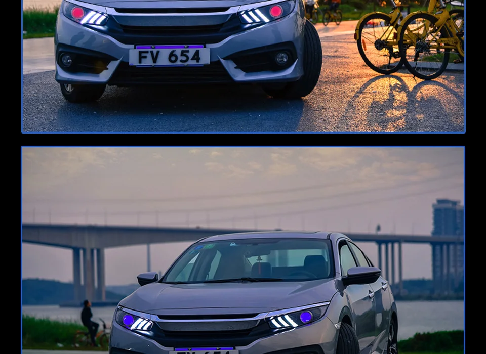 Головной фонарь для Honda CIVIC X G10- фары Противотуманные фары Дневные ходовые огни DRL H7 светодиодный Биксеноновая лампа автомобильные аксессуары